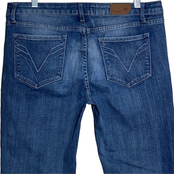 Vigoss Women's High Rise Straight Leg Stretch Jeans Denim Medium Wash Size 13 - Picture 5 of 8